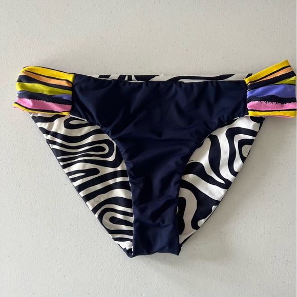 Trina Turk Zebra Handkerchief Tankini & Reversible Shirred Hipster Bottom Sz 6** - Picture 5 of 16